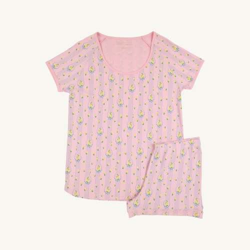 Shut Eye Short Set - Central Park Posies & Sandpearl Pink
