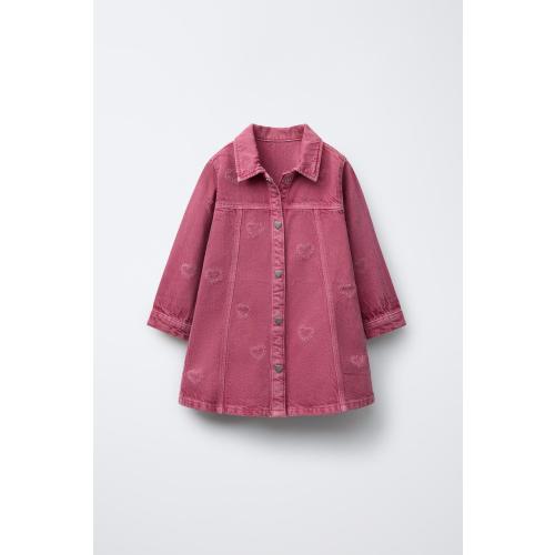 HEART TWILL DRESS - Fuchsia | ZARA United States