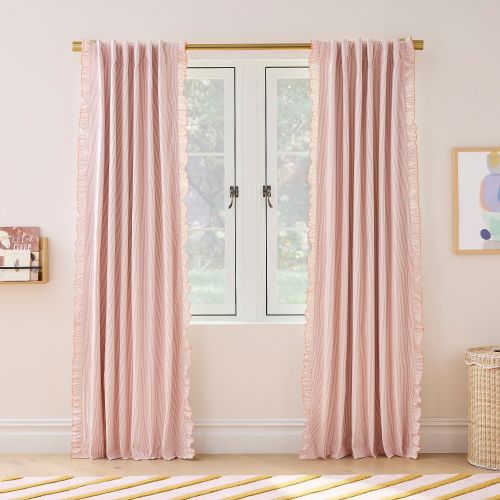 Pinstripe Ruffle Blackout Curtain