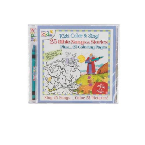 Kids Color & Sing!: 25 Bible Songs & Stories, by Wonder Kids, CD