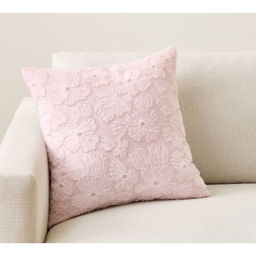 Glinda Beading Floral Decorative Pillow