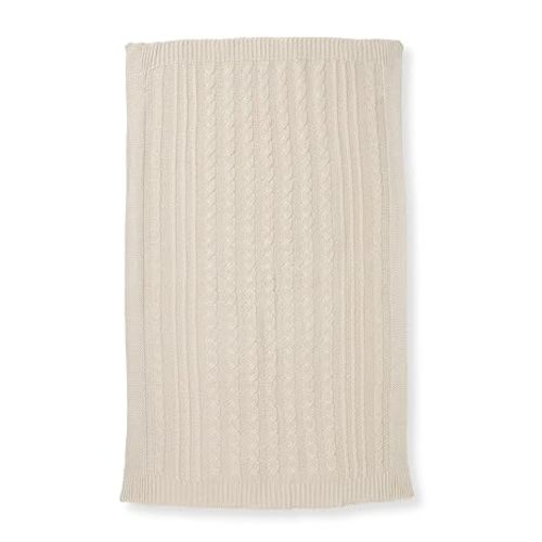Burt's Bees Baby Infant Blanket, Cable Knit, Made with 100% Soft Breathable Organic Cotton, Nursing Blankets, Machine Wash Baby Newborn Essentials, Size 30 x 40 Inch