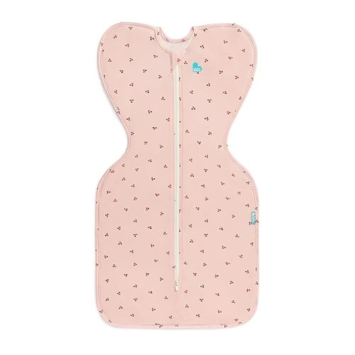 Love to Dream Swaddle Up Bamboo, Arms Up Position, Soft and Luxurious 100% Viscose from Bamboo - Wearable Blanket - 1.0 TOG - (20-24°C) Ideal for Moderate Temps (Cherries Blush, Small, 3.5–6kg)