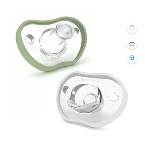 Nanobebe Flexy Newborn Pacifier, Newborn 0-3m | Sage & White | 2 Pack - Walmart Exclusive