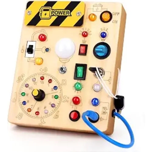 Busy Board for Toddlers - Montessori Educational Toy for 1-3 Year Old Boys & Girls | Travel-Friendly Sensory Learning Activity | Ideal for Kids with Autism(Clocks Busy Board)