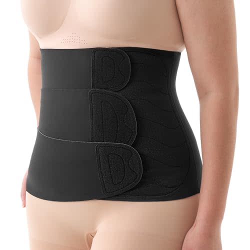 Momcozy Ergowrap Postpartum Belly Band, 3D Abdomen Lifting & Ergonomic Back Support Abdominal Binder, Seamless & Invisible Wrap Shapewear for Postpartum C-Section Recovery, Daily Wear, Exercise