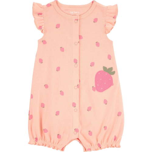 Carter's Child of Mine Infant Girl Strawberry Romper Peach - Walmart.ca