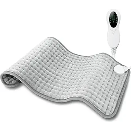 Electric Heating Pad for Period Cramps & Back Pain Relief, Birthday & Mothers Day Gifts for Mom Dad Women Men, Portable Heat Pad for Neck and Shoulders, 10 Heat Settings, ETL Certified, 12"x24", Gray