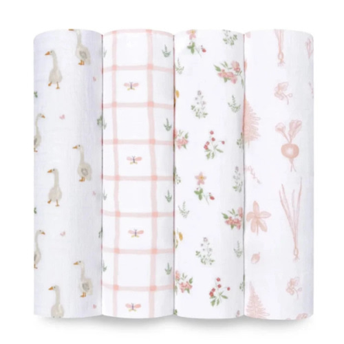 Essentials Cotton Muslin Swaddles 4 Pack | aden + anais