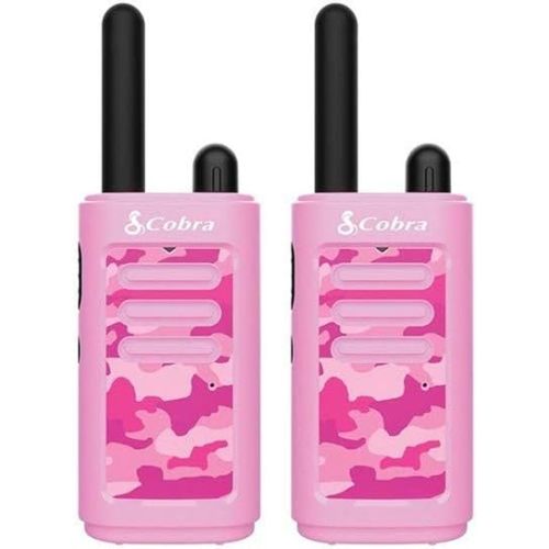 Cobra HE150 P - Kid Friendly Walkie Talkies - 16-Mile Range, 2 Channels Two-Way Radio Set, Pink, (2-Pack)