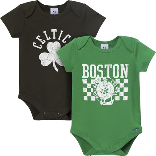 Gerber unisex-baby NBA Team 2 Pack Short Sleeve Onesie Bodysuits