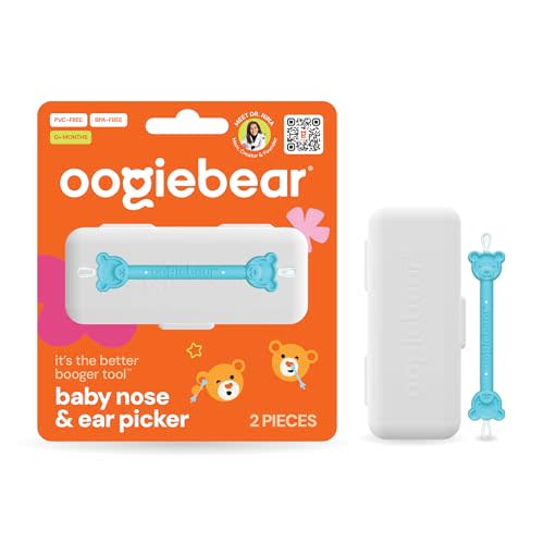 oogiebear: Baby Nose Cleaner & Ear Wax Removal Tool - Safe Booger & Earwax Removal for Newborns, Infants, Toddlers - Dual-Ended - Essential Baby Stuff, Diaper Bag Must-Have, with CASE
