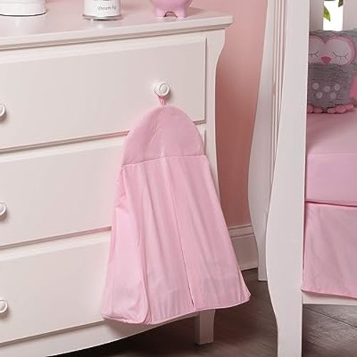 Light Pink Hanging Baby Diaper Caddy Organizer for Changing Station; Baby Nursery Décor for Girls; Diaper Stacker with Hook for Easy Reach - Safe Diaper Changes; Portable, Washable and Foldable