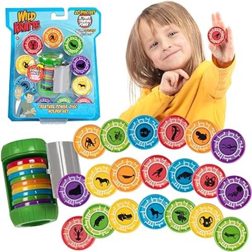 Wild Kratts Chris Creature Power Disc Holder Set w 20 Discs -Figure Toy for Pretend & Dress Up Play-Includes 15 Exclusive Power Discs -Officially Licensed Toys for Children-Gift for Kids Boy Girl
