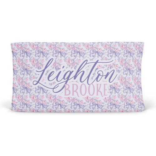 (Brooklyn) Lavender Personalized Changing Pad Cover