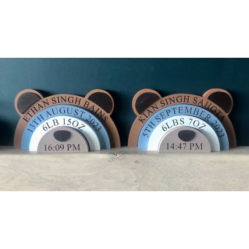Personalised Wooden Bear Stacker, Engraved New Baby Gift, New Baby Keepsake, Engraved Wooden Rainbow - Etsy