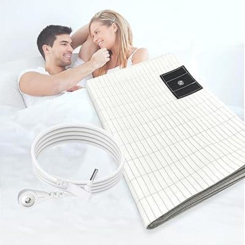 Grounding Sheet Organic Cotton Grounding Sheets for Baby Crib 10% Silver Fiber Conductive Grounding Sheets with Grounding Cord Grounding Mat for Better Sleep 27x52inch Beige