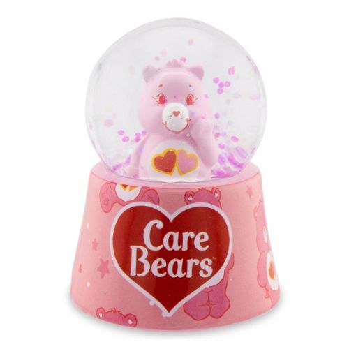 Silver Buffalo Care Bears Love-A-Lot Bear Mini Light-Up Snow Globe | 2.5 Inches Tall