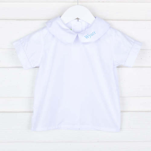 Boys White Short Sleeve Undershirt