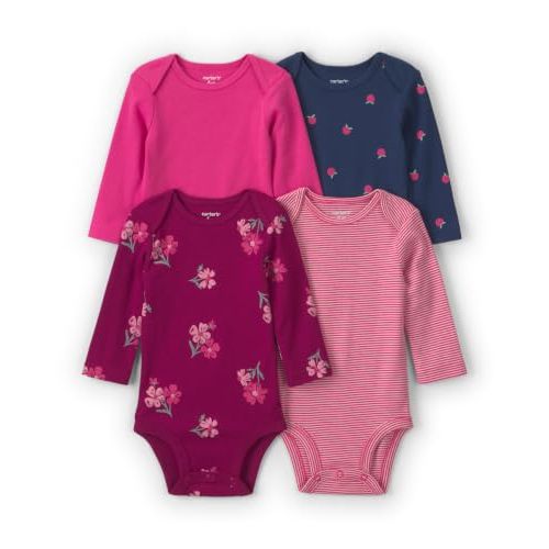 Carter's Baby Girls' 4-pack Long Sleeve Bodysuits