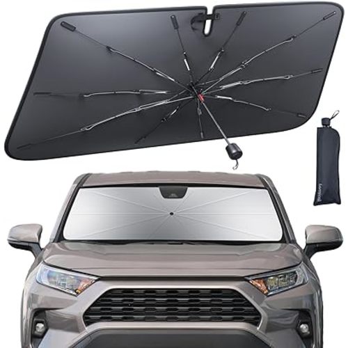 Car Windshield Sunshade Umbrella for RAV4 - Lamicall 2026 Foldable Car Windshield Sun Shade Cover, 5 Layers UV Block Coating, Front Window Heat Insulation Protection, for RAV 4 (2019-2025) Windshield