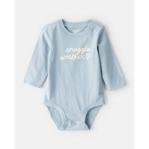 Baby Girl Snuggle Weather Long-Sleeve Graphic Bodysuit - Blue - Carter's | Carter's