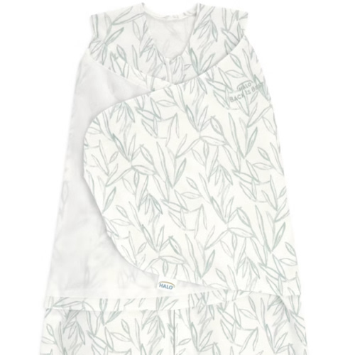 100% Cotton Baby Swaddle Green Leaves | Newborn | HALO US