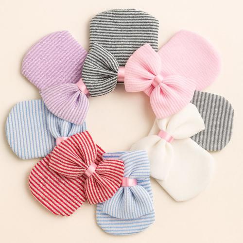 New born Stripe Hospital Hat with Bow: Soft Cotton Blend