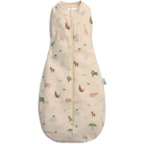 ergoPouch - Cocoon Sleep Sack Swaddle - Organic Cotton Newborn Swaddle Bag with Two-Way Zipper - Baby Swaddle Blanket for Safe Sleep 0.2tog Savannah 3-6M
