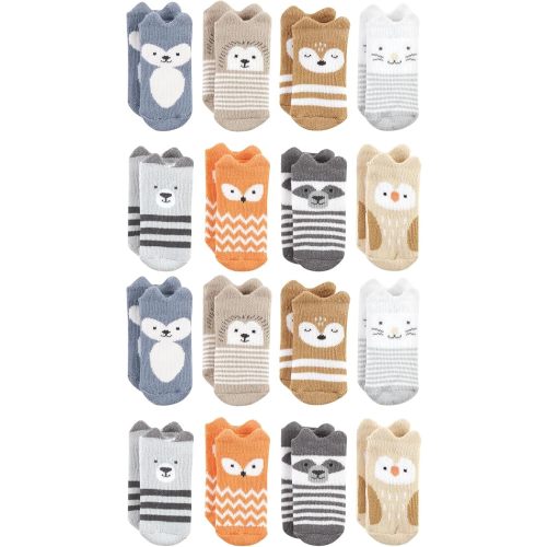 Hudson Baby Unisex Baby Cotton Rich Baby Terry Socks 16-Pack
