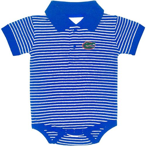 Two Feet Ahead Florida Gators Striped Short Sleeve Golf Polo Baby Bodysuit Creeper Infants University College Officially Licensed (Florida Gators,0-3 Months)