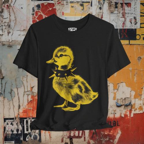 Punk T-shirt Baby Duck Graphic Black Tee Emo Punk Teen Spiked Collar Shirt Alt Fashion Gift Punk Rock Shirt Unisex Ladies Long Sleeve Hoodie