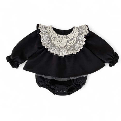 Noir Lace Romper Dress