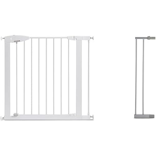 Munchkin® Easy Close Pressure Mounted Baby Gate for Stairs, Hallways and Doors, Walk Through & Easy Close Metal Baby Gate Extension, Compatible with Gate Model MK0002-022 in Silver