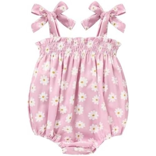Baby Girl Summer Clothes Newborn Girl Outfits Cute Strap Baby Girl Romper Jumpsuit Infant Floral One Piece Bodysuit