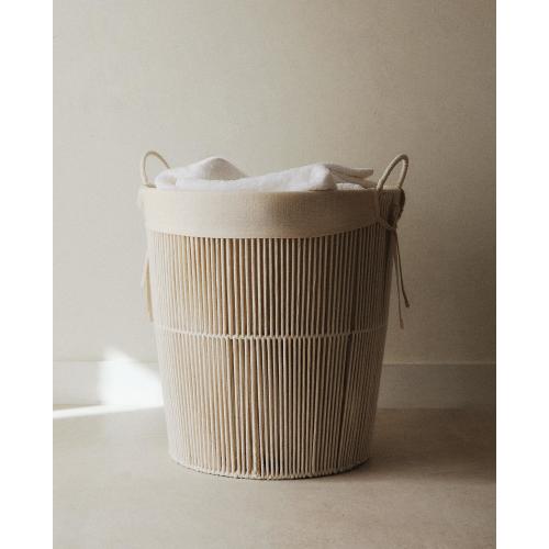 ZARA COTTON LINED LAUNDRY BASKET