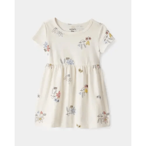 Baby Girl Easter Bunny Short-Sleeve Dress - Cream | Carter's