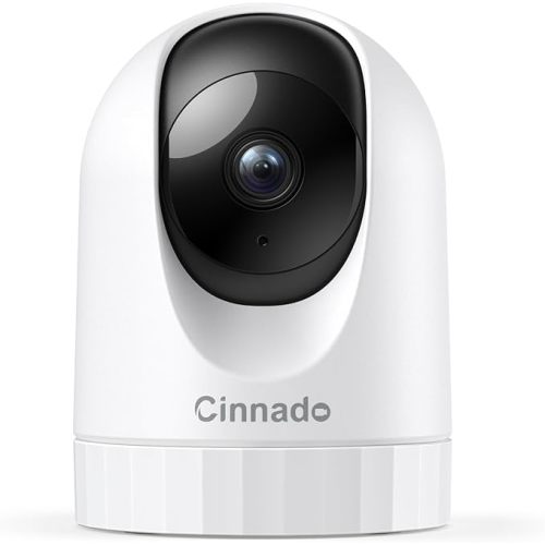 Cinnado Security Camera Indoor-2K 360° WiFi Cameras for Home Security，Pet/Dog/Baby Camera with Phone app, 2-Way Audio, Night Vision, 24/7 SD Card Storage, Works with Alexa & Google Home (2.4Ghz)-D1