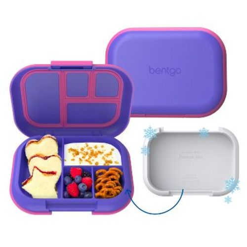 Bentgo Kids' Chill Lunch Box, Bento-Style Solution, 4 Compartments & Removable Ice Pack - Electric Violet