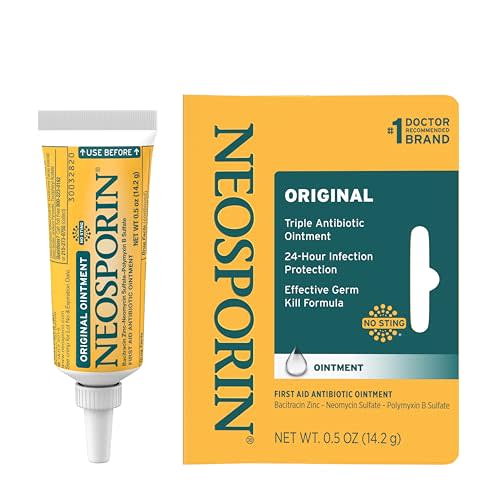 Neosporin Original Triple Antibiotic Ointment, 0.5 oz | 24-Hour Infection Protection with Bacitracin Zinc, First Aid Wound Care Treatment, Helps Minimize Appearance of Scars