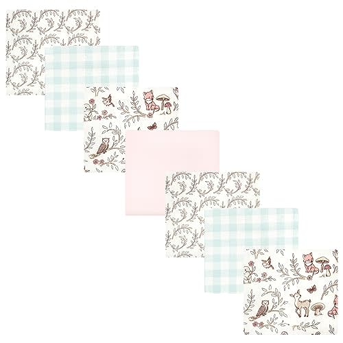 Hudson Baby Unisex Baby Cotton Flannel Receiving Blankets Bundle, Girl Woodland Pals, One Size