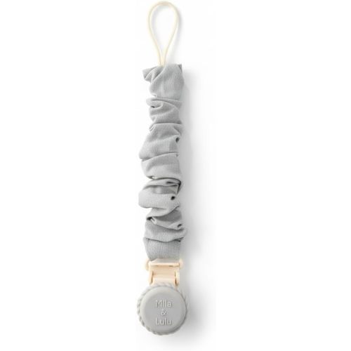 Muslin Cotton Pacifier Clips - Metal-Free, Lightweight and Secure Pacifier Holder for Babies (Cloud Rêve) - Mila & Lulu