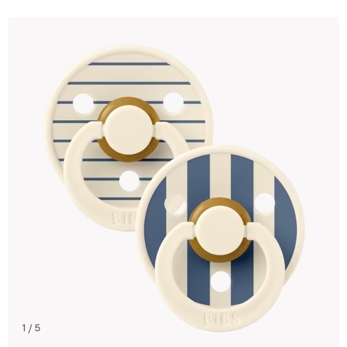 STUDIO Colour Pacifiers 2 Pack Pin - Ivory Steel Blue Mix