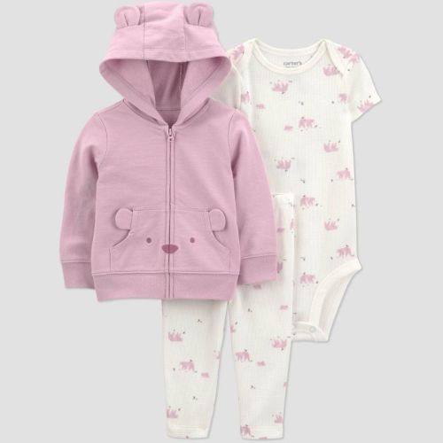 Carter's Just One You® Baby Girls' French Terry Bear Sweatshirt & Pants Set - Pink