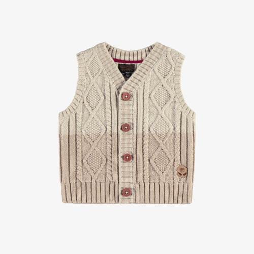 Débardeur beige en tricot torsadé, bébé - Souris Mini