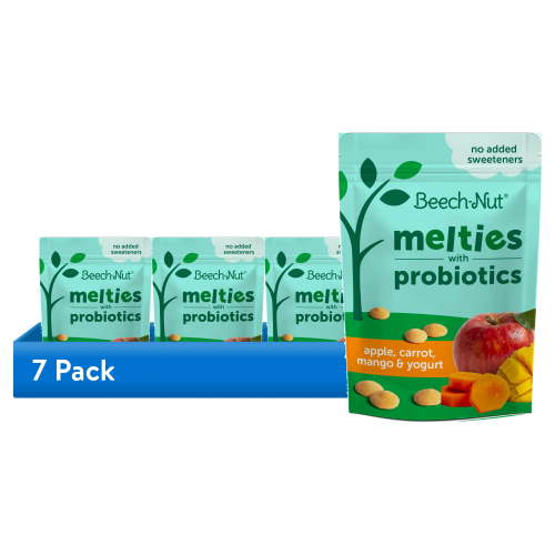 (7 pack) Beech-Nut Probiotic Melties Apple Carrot Mango Yogurt Melts Baby & Toddler Snack, 1oz Bag
