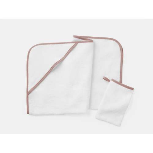 Cloud Loom™ Organic Baby Hooded Towel and Bath Mitt Set