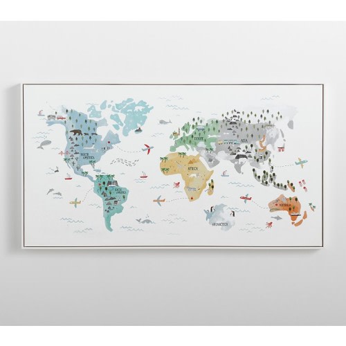 World Map Wall Art (22" x 40")