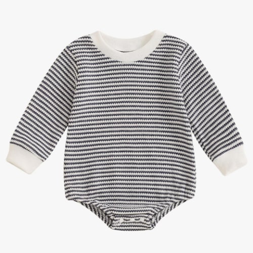 VISGOGO Unisex Baby Boy Girl Romper Waffle Newborn Infant Onesie Clothes Long Sleeve Bubble Oversized Romper Bodysuit Top