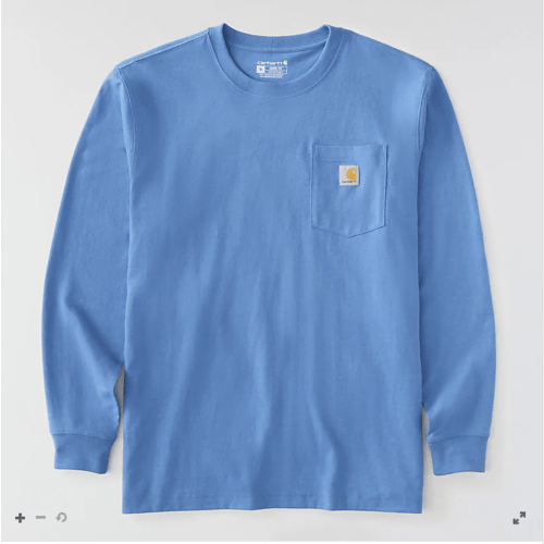 Men's Carhartt Longsleeve Shirt - Deep Workwear Blue Heather - 2XL